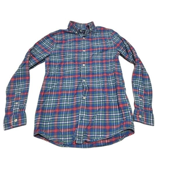 Vineyard Vines Blue Red Green flannel Plaid Button Down Shirt Size Large - Picture 6 of 6